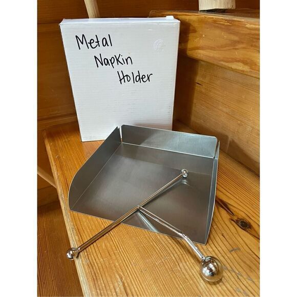 IBILI "Clasica Stainless Steel Square Serviette Holder, Silver, 17 x 17 cm - Picture 2 of 3